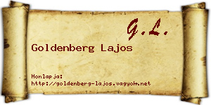 Goldenberg Lajos névjegykártya